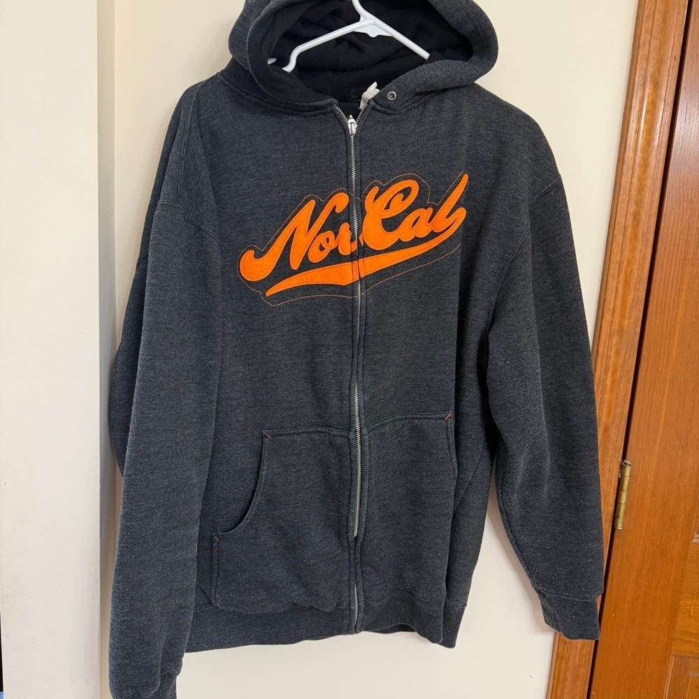 Vintage NorCal Gray Hoodie with Orange Logo